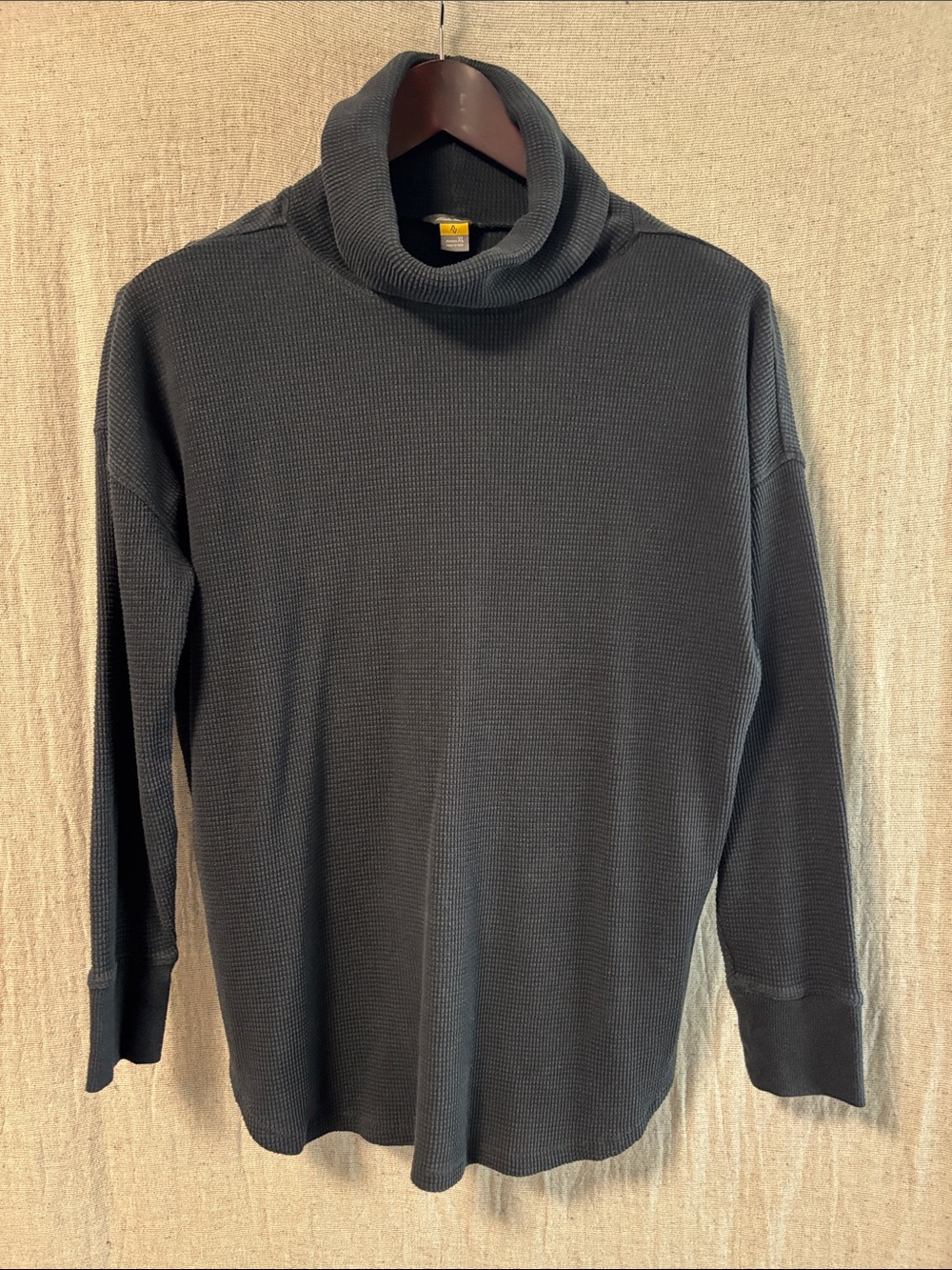 Eddie Bauer Charcoal Gray Waffle Turtleneck Pullover
